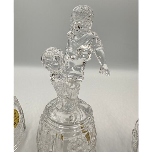 Princess House Crystal Figurines Moment of Pride Soccer Players 3pc Set
